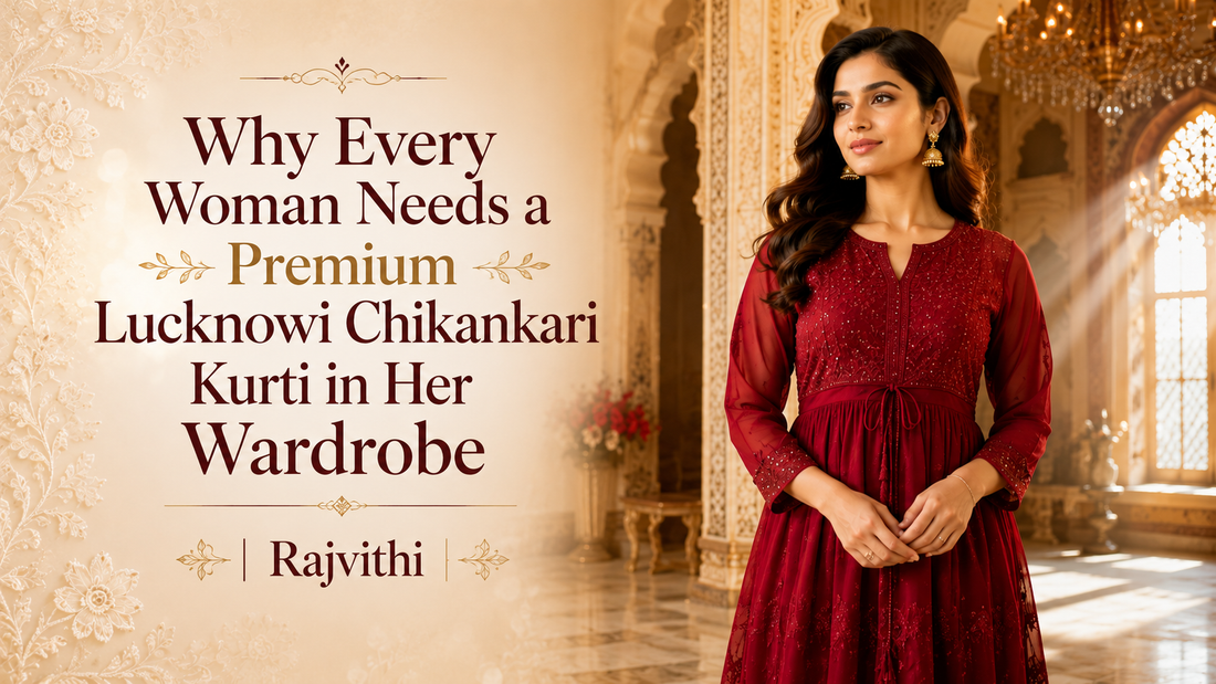 Why Every Woman Needs a Premium Lucknowi Chikankari Kurti in Her Wardrobe | Rajvithi