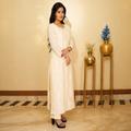 Ivory Straight Chikankari Kurti Set with Minimal Detailing for Women | Rajvithi