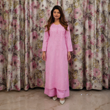Sakura Serenity Pink Cotton Mukesh Work Kurta for Women | Rajvithi