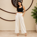 White Chikankari Palazzo for Women | Premium Rayon Ethnic Palazzo | Rajvithi