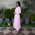 Blush Pink Straight Kurti with Subtle Embroidery