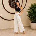White Chikankari Palazzo for Women | Premium Rayon Ethnic Palazzo | Rajvithi