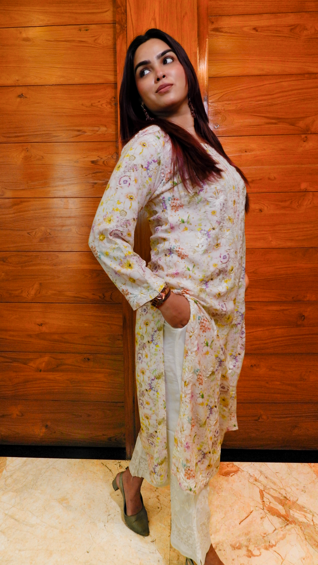 Ivory Garden (Modal Chikan Kurti)