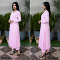 Blush Pink Straight Kurti with Subtle Embroidery