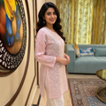 Women's Baby Pink Chikankari Kurti | Premium Embroidered Straight Kurta | Rajvithi