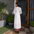 Classic White Straight Kurti with Minimal Detailing