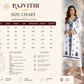 White Black Printed Anarkali Kurti with Floral Detailing for Women | Rajvithi