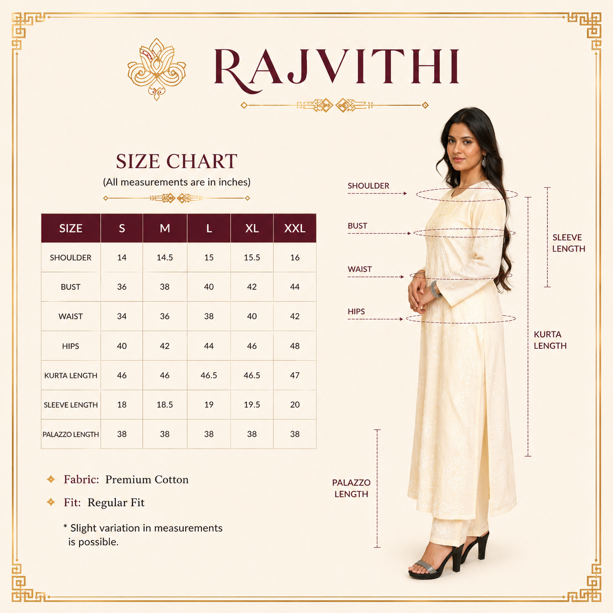 Ivory Elegance Embroidered Kurti Set