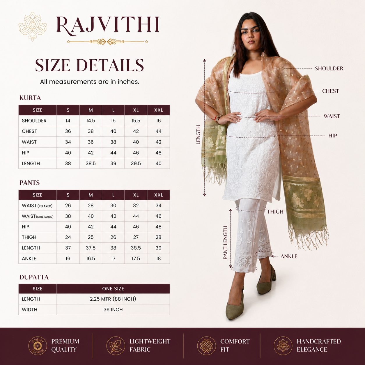 Zayna White Georgette Chikankari Full Set for Women | Rajvithi