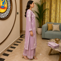 Women's Lavender Rayon Chikankari Kurti with Palazzo Set | Rajvithi