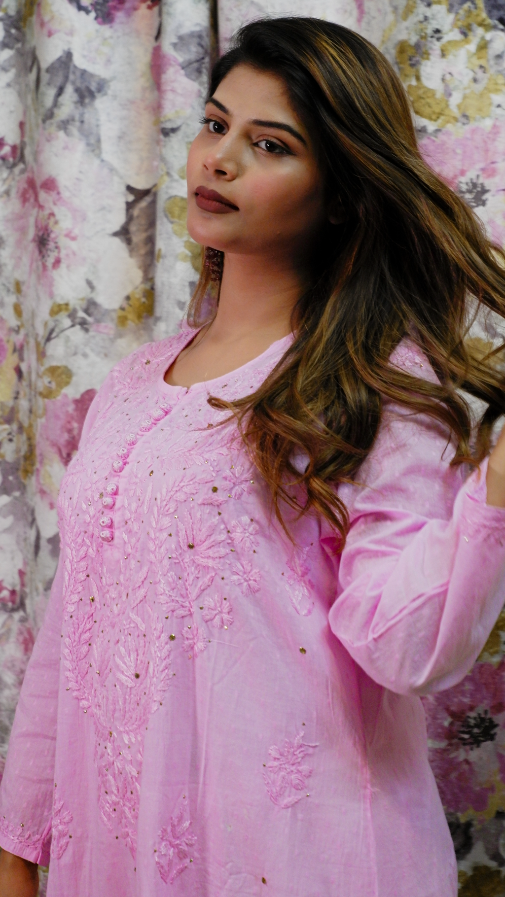 Sakura Serenity (Cotton Mukesh Work Kurta)