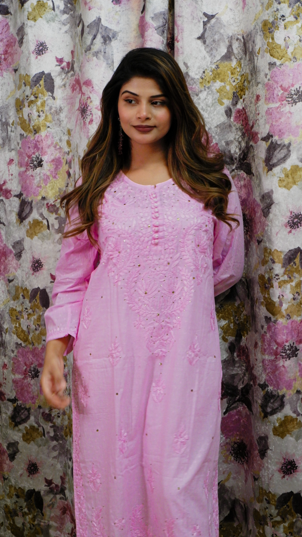 Sakura Serenity (Cotton Mukesh Work Kurta)
