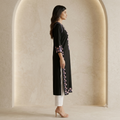 Women's Black Rayon Chikankari Kurti | Rajvithi