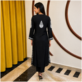 Rajvithi Women's Black Rayon Chikankari Nayra Kurta Set