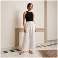 Rajvithi Women's White Lucknowi Chikankari Palazzo