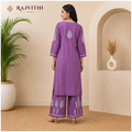 Rajvithi Women's Purple Chikankari Kurta Palazzo Set