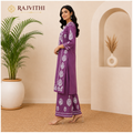 Rajvithi Women's Purple Chikankari Kurta Palazzo Set