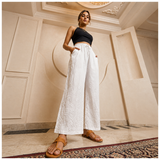Rajvithi Women's White Lucknowi Chikankari Palazzo