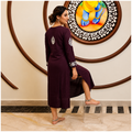 Rajvithi Women's Wine Color Rayon Chikankari Kurta