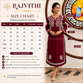 Rajvithi Women's Maroon A-Line Chikankari Kurta