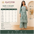 Rajvithi Women's Sage Green Lucknowi Chikankari Kurta Palazzo Set